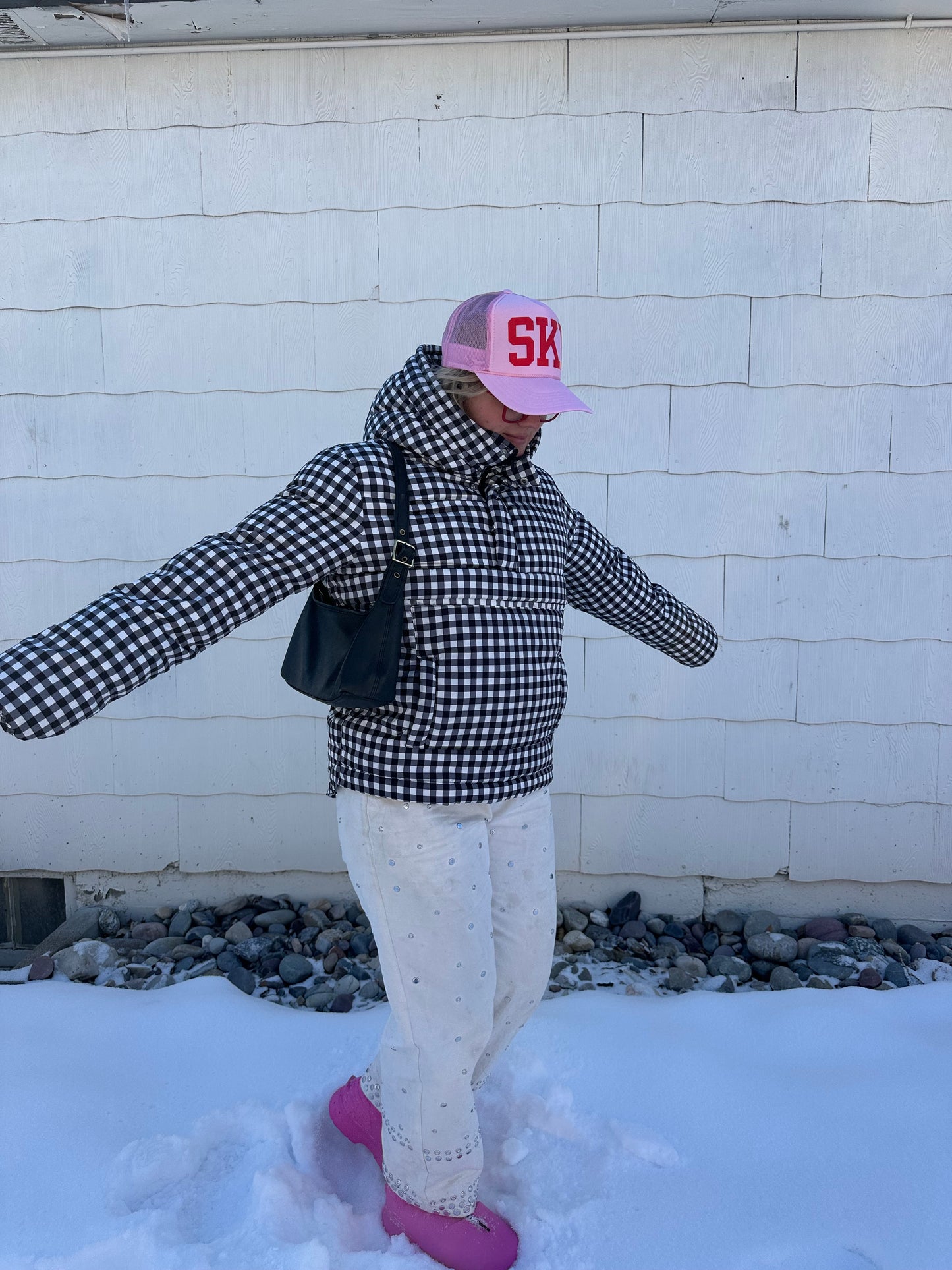 Chamonix Gingham Puffer | Black