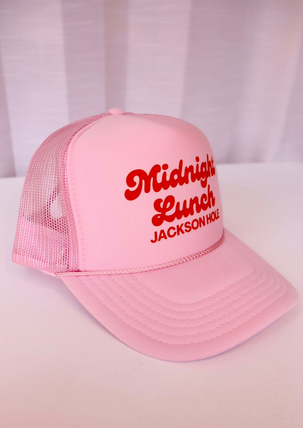 Jackson Hole Trucker Hat | Pink + Red