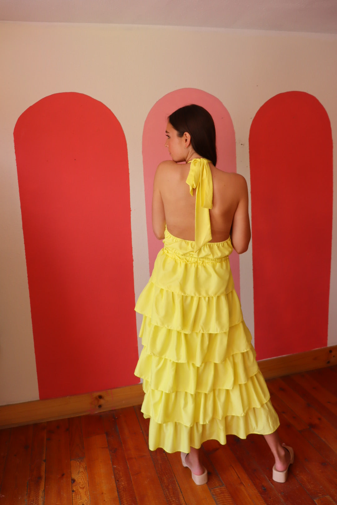 Cabo Tiered Halter Midi Dress