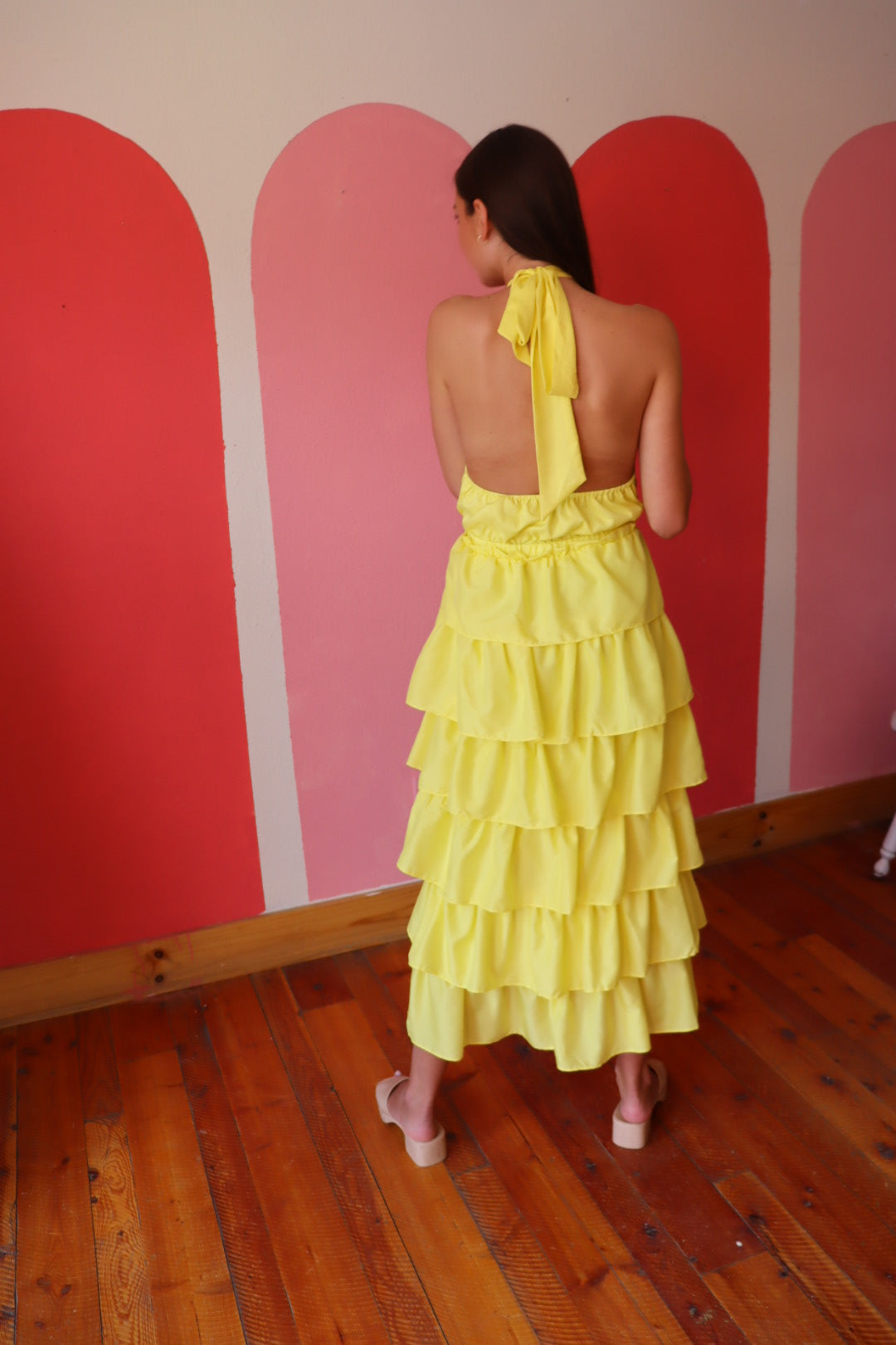 Cabo Tiered Halter Midi Dress