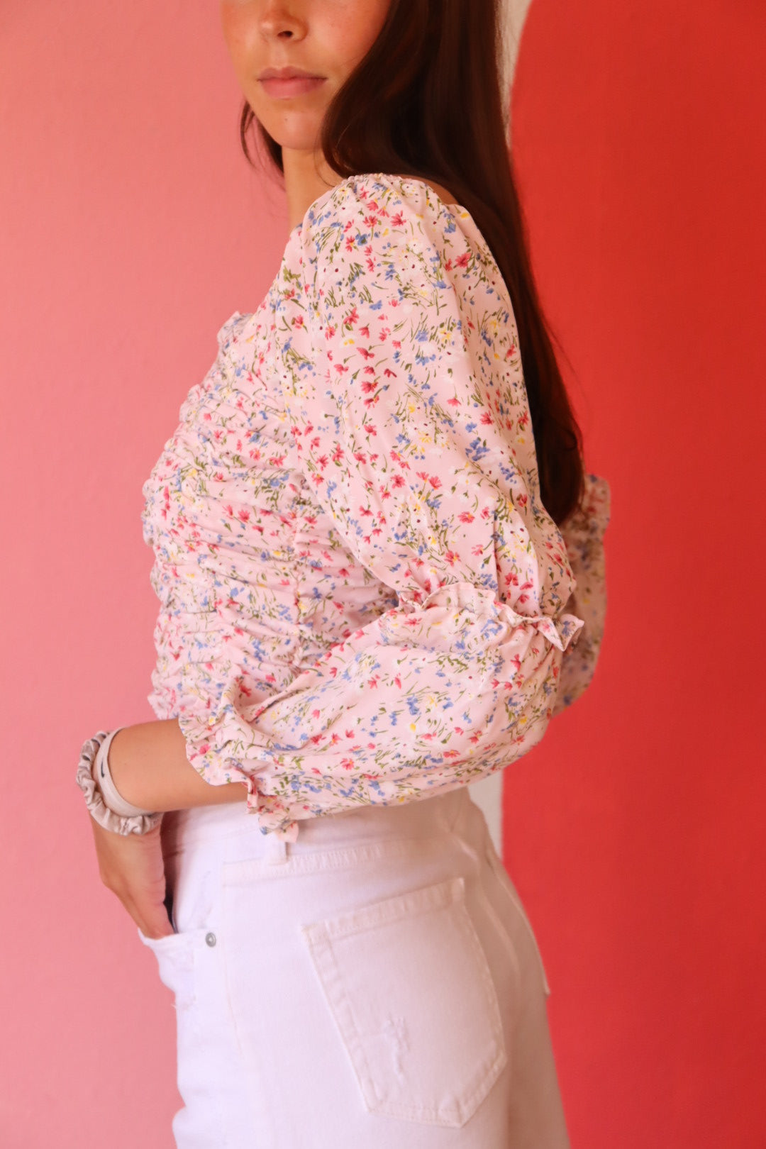 Brunch It Ruched Long Sleeve Blouse