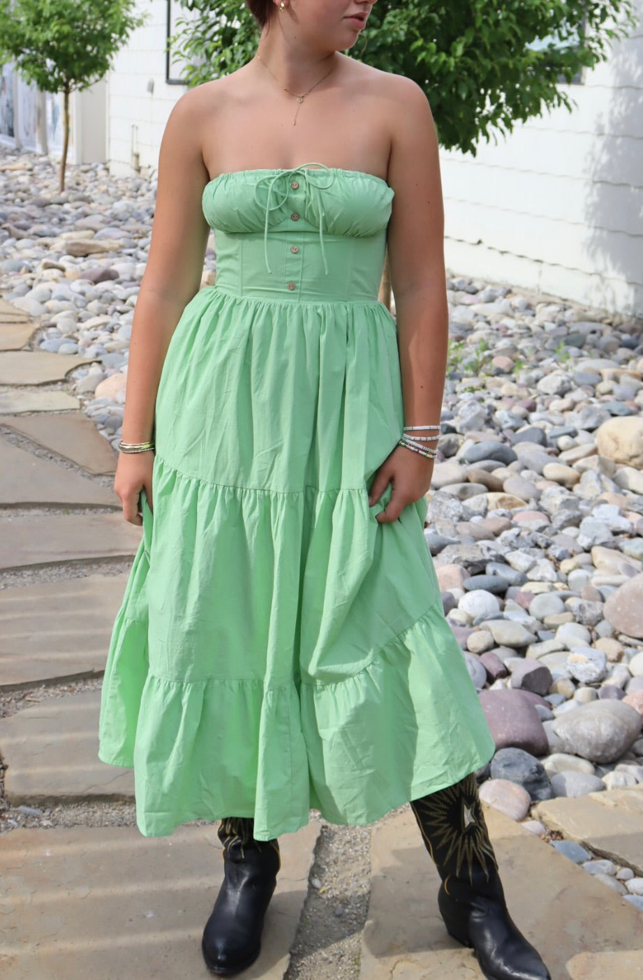 Colette Maxi Dress | Pale Lime