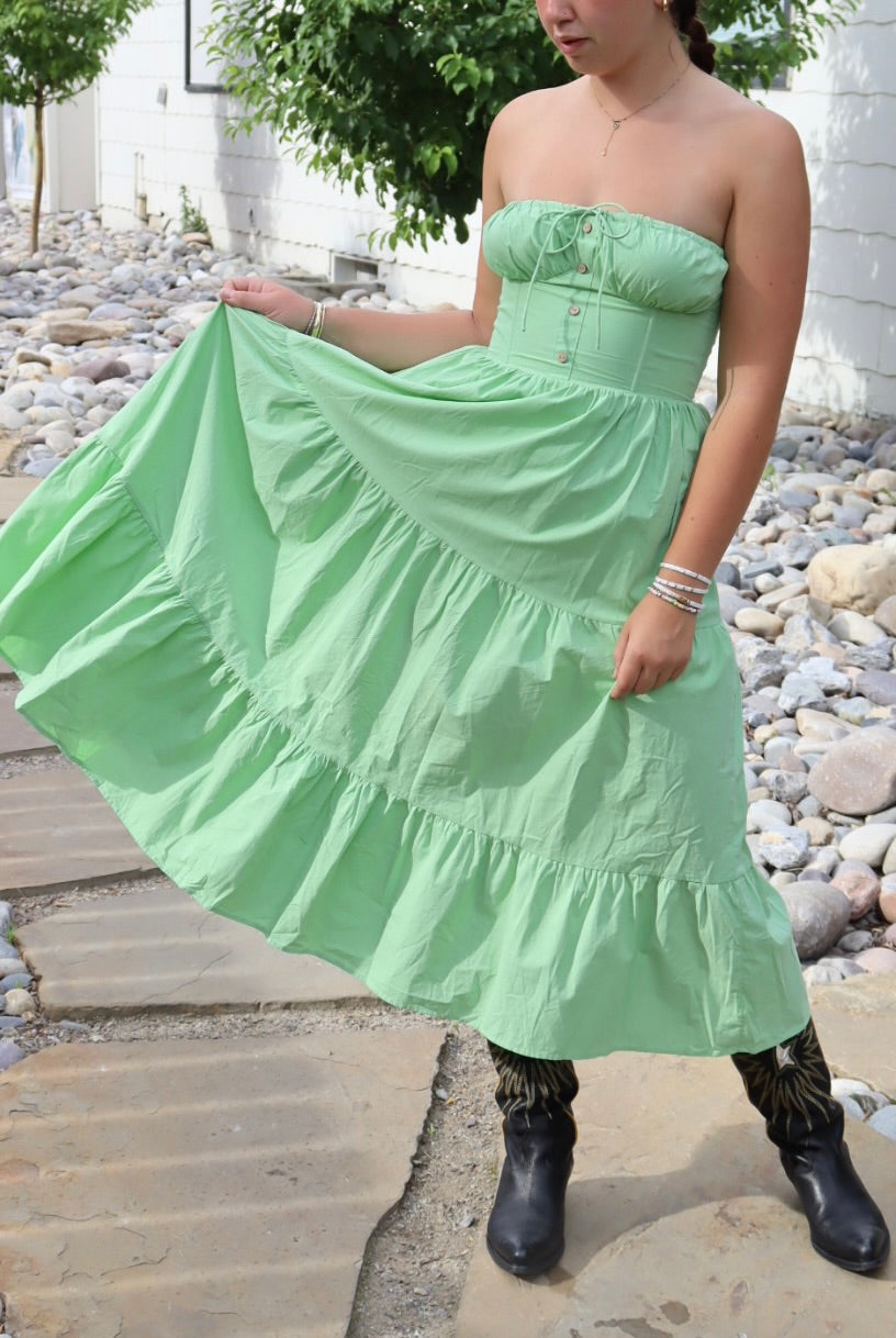 Colette Maxi Dress | Pale Lime