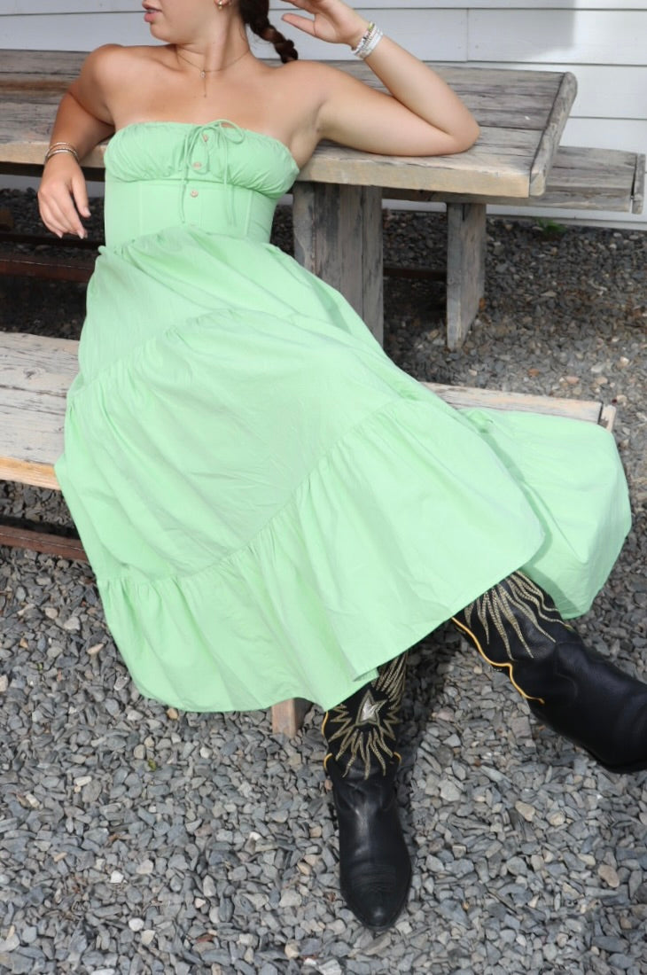 Colette Maxi Dress | Pale Lime