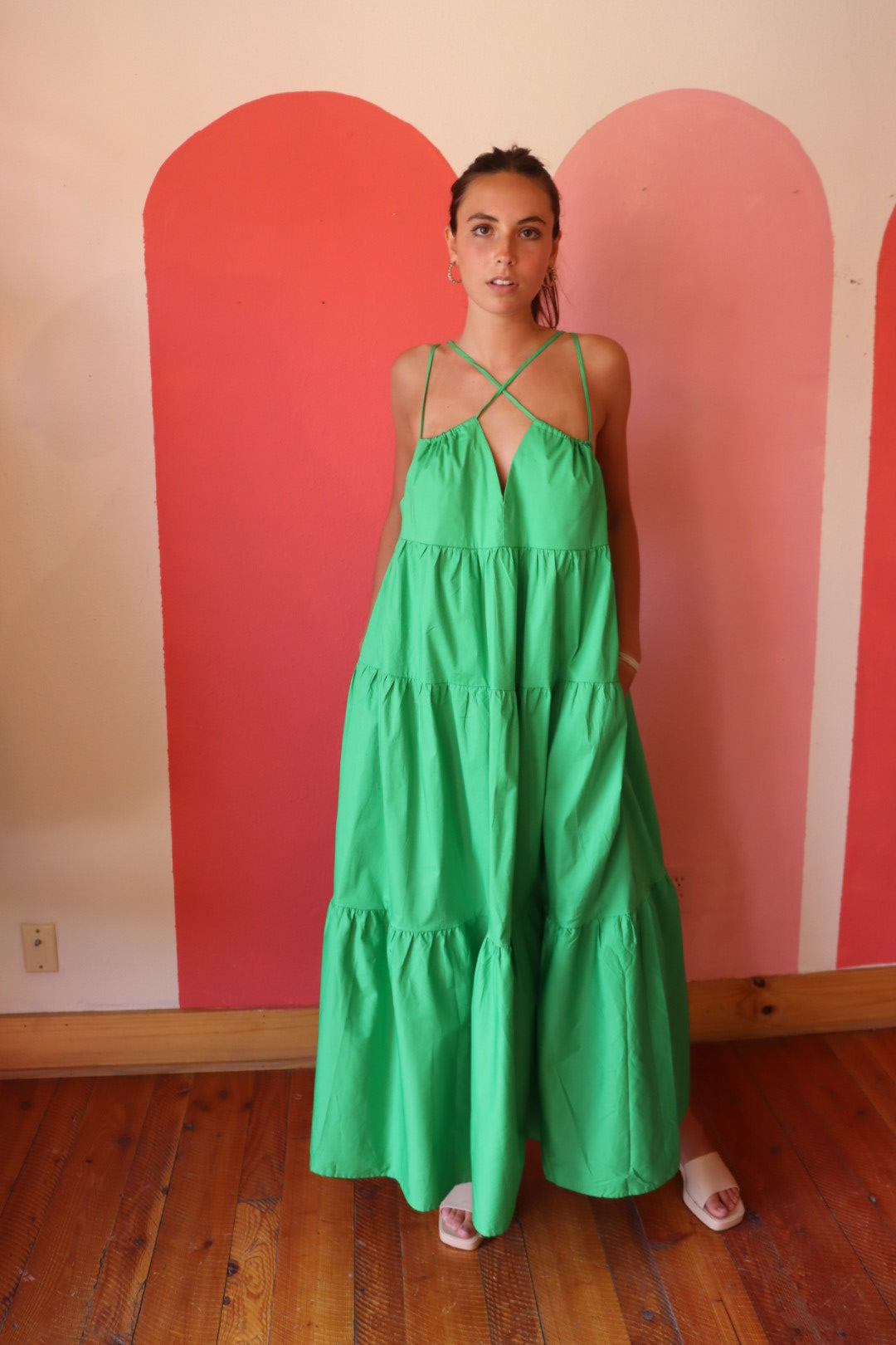 Mykonos Tiered Poplin Maxi