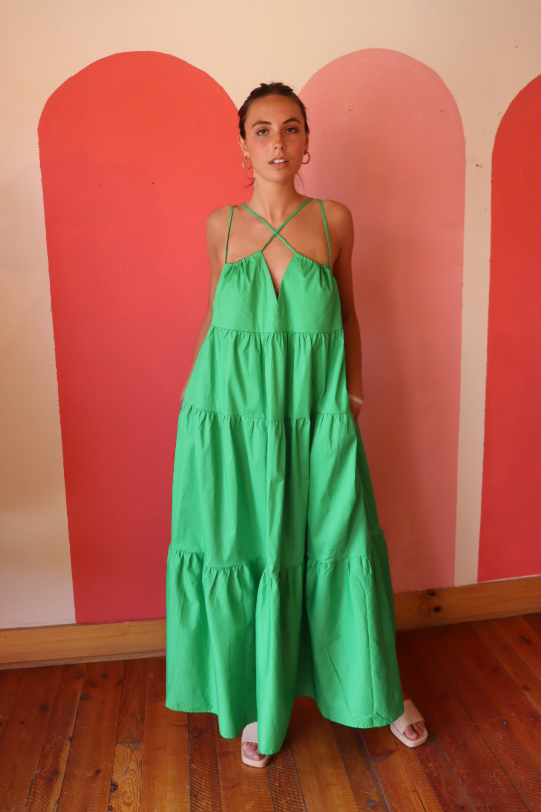 Mykonos Tiered Poplin Maxi