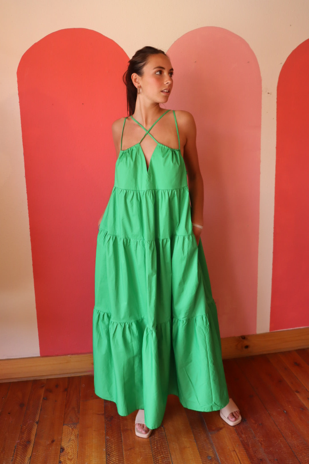 Mykonos Tiered Poplin Maxi