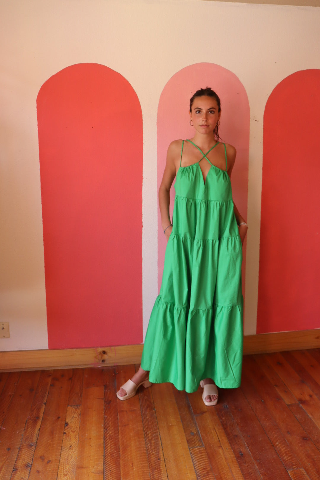Mykonos Tiered Poplin Maxi