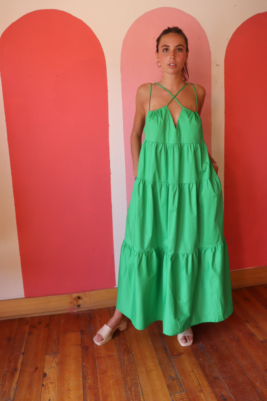 Mykonos Tiered Poplin Maxi