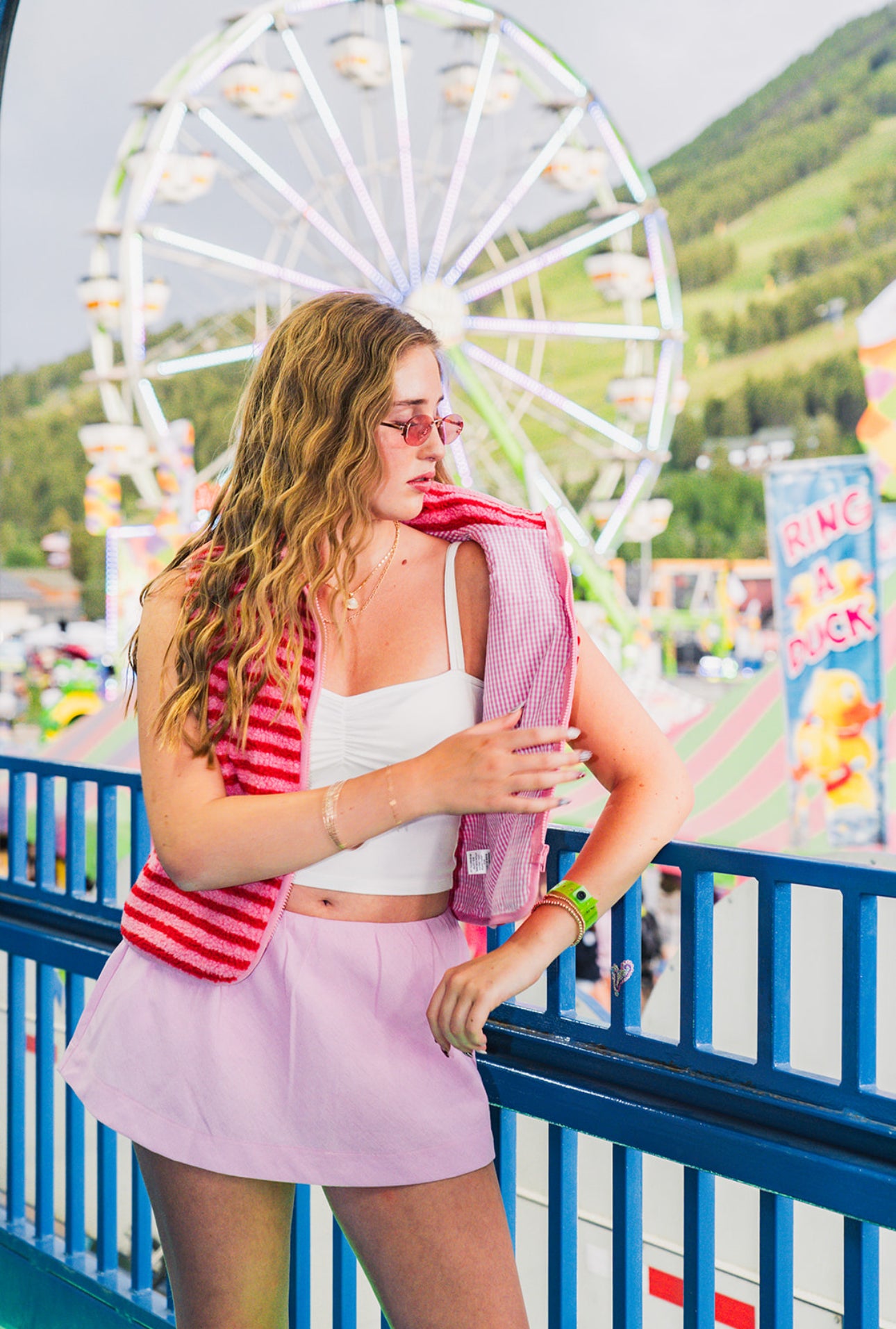 The Stripe Vest | Pink + Red