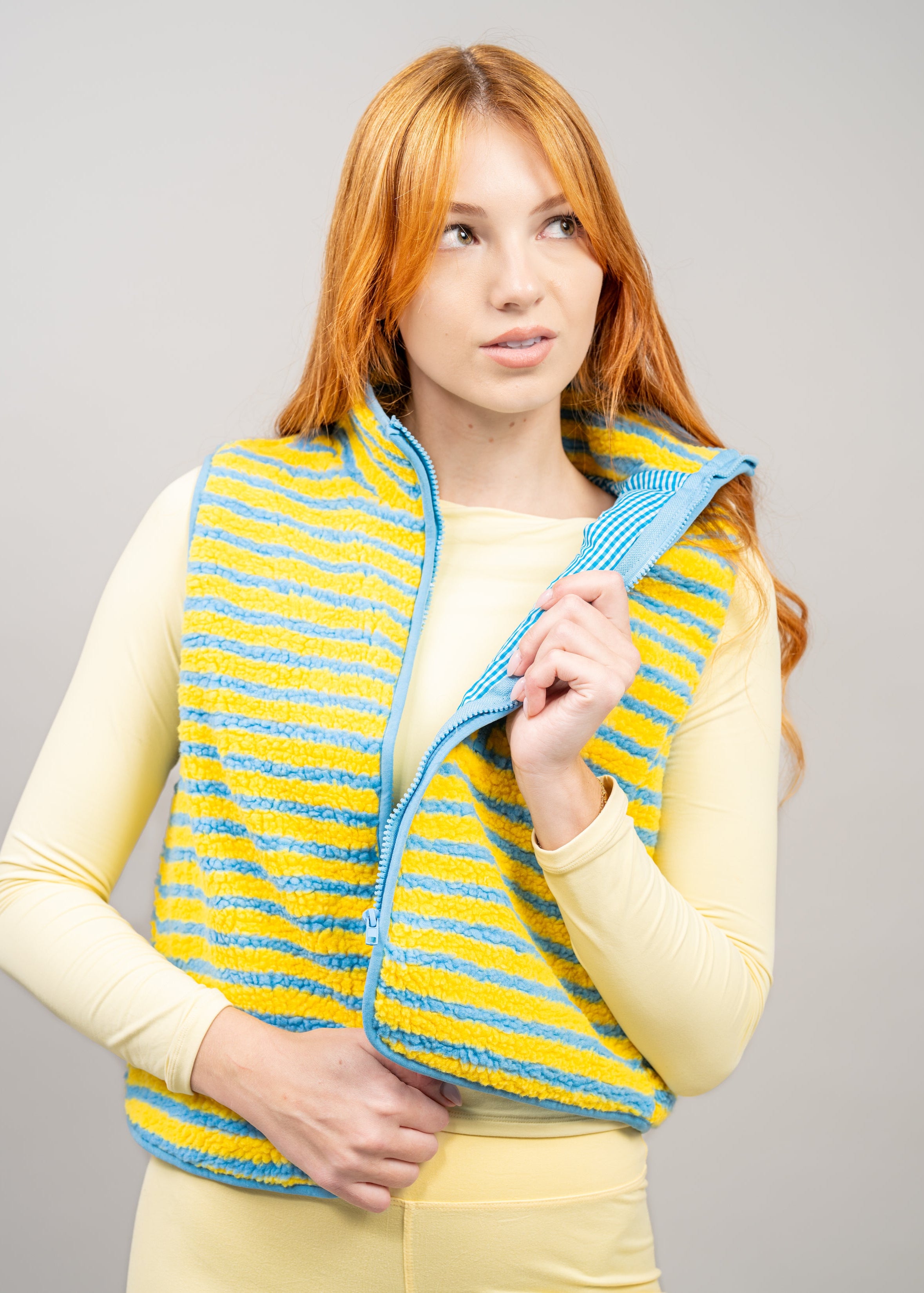 The Stripe Vest | Yellow + Blue – Midnight Lunch