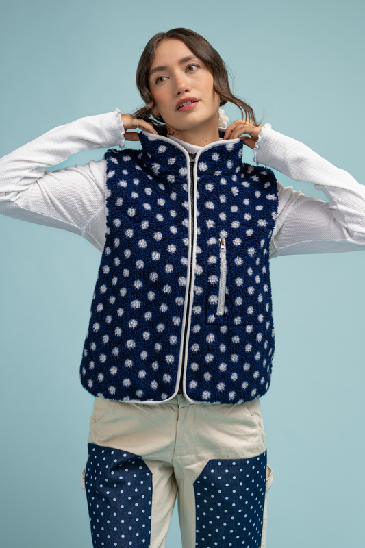 Montana Vest | Navy Dot