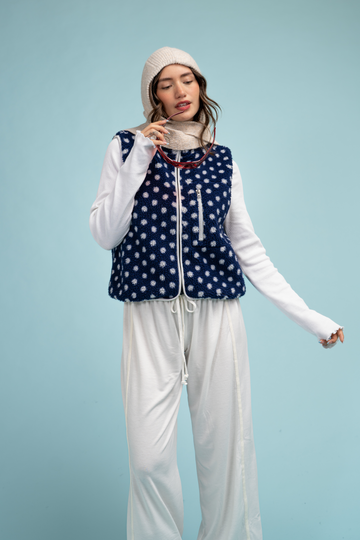 Montana Vest | Navy Dot