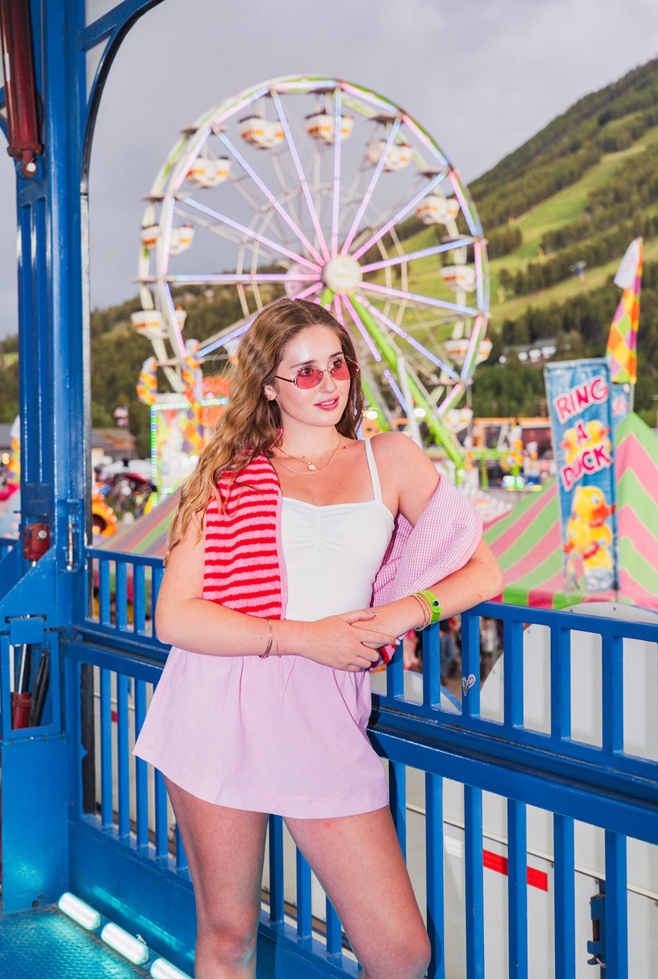 The Stripe Vest | Pink + Red