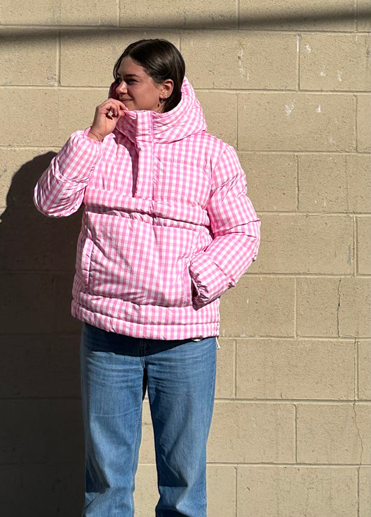 Chamonix Gingham Puffer | Pink