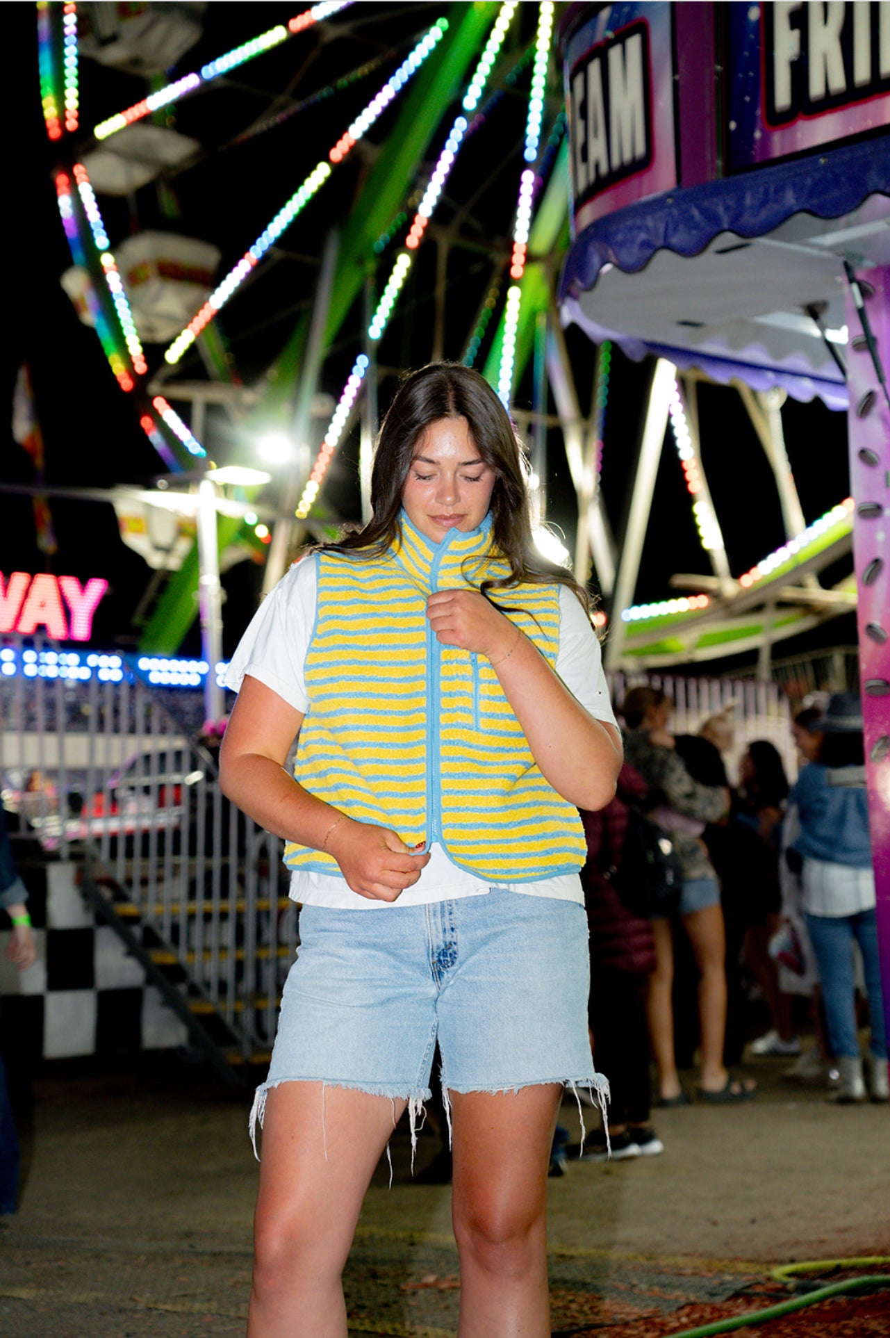The Stripe Vest | Yellow + Blue
