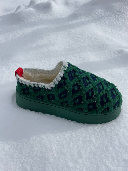 Alpine Slipper | Navy + Green