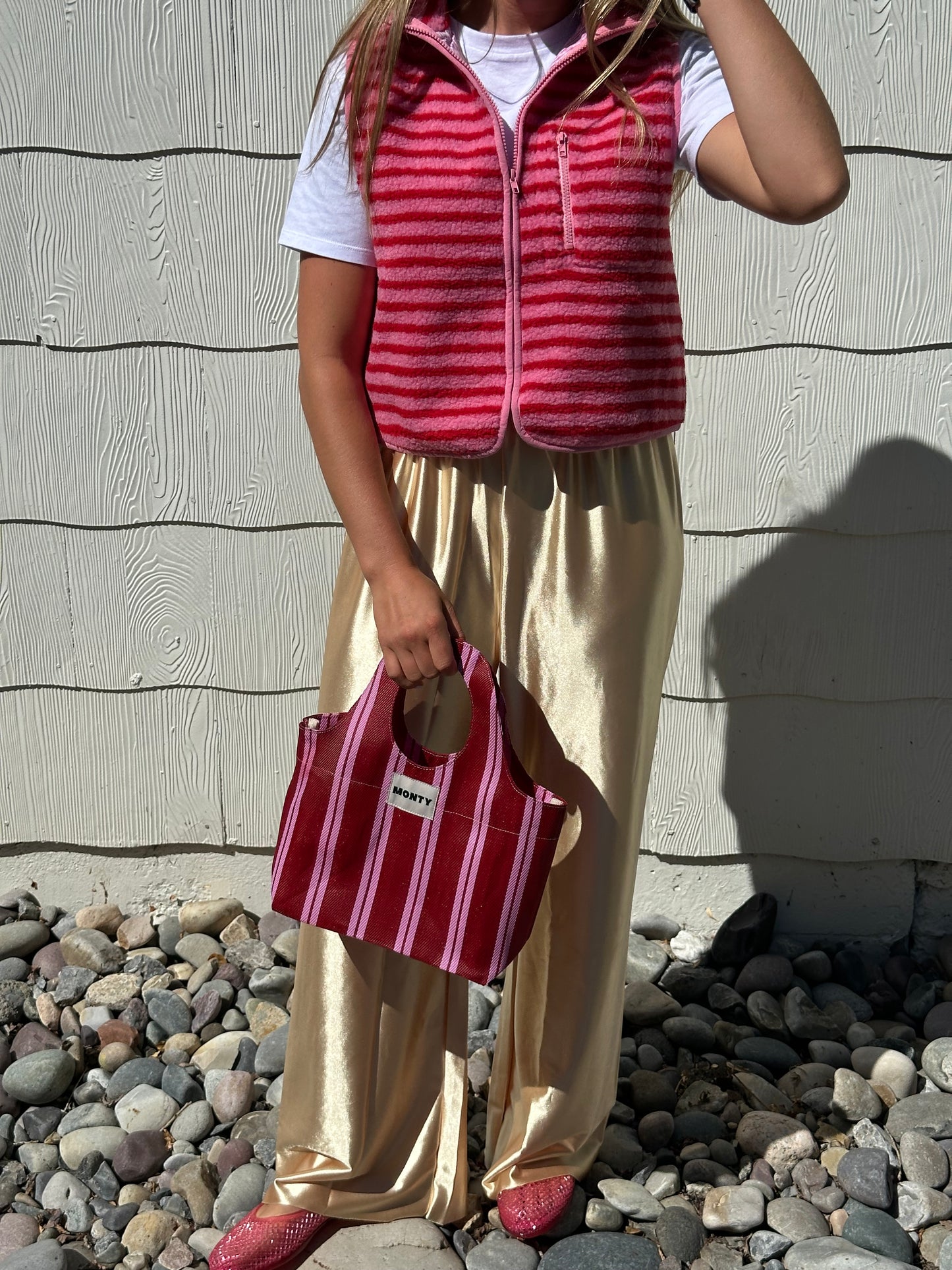 The Stripe Vest | Pink + Red