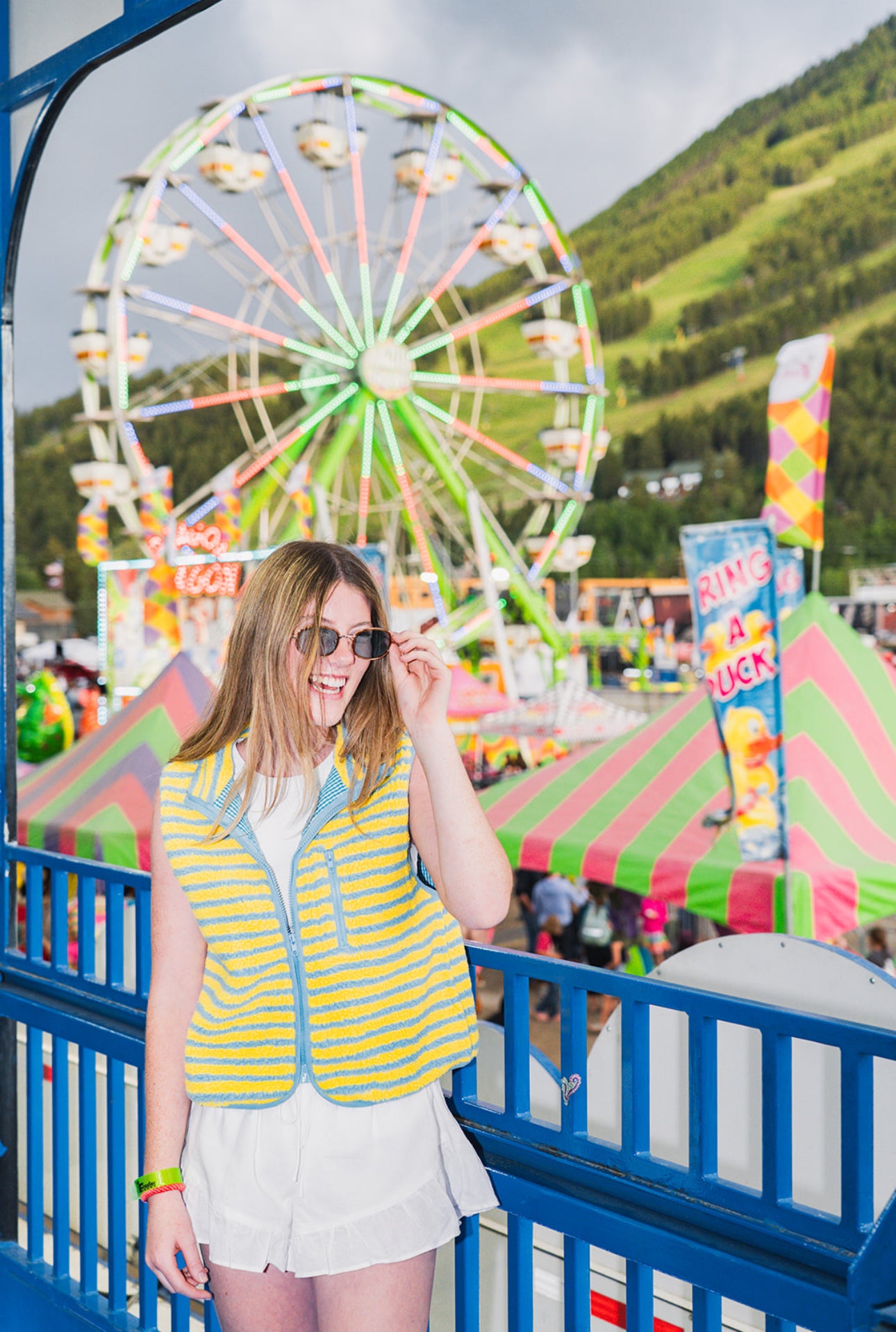 The Stripe Vest | Yellow + Blue
