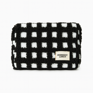 Carrie Sherpa Pouch | Black + White