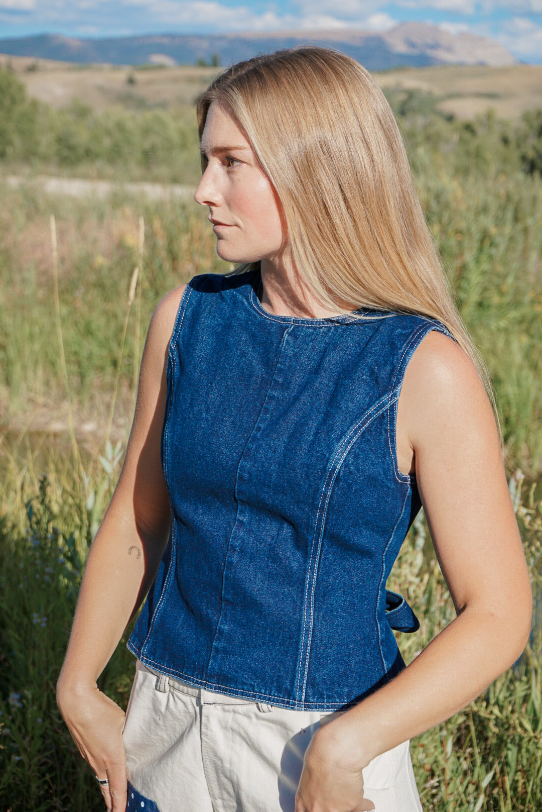 Crewneck Denim Tank