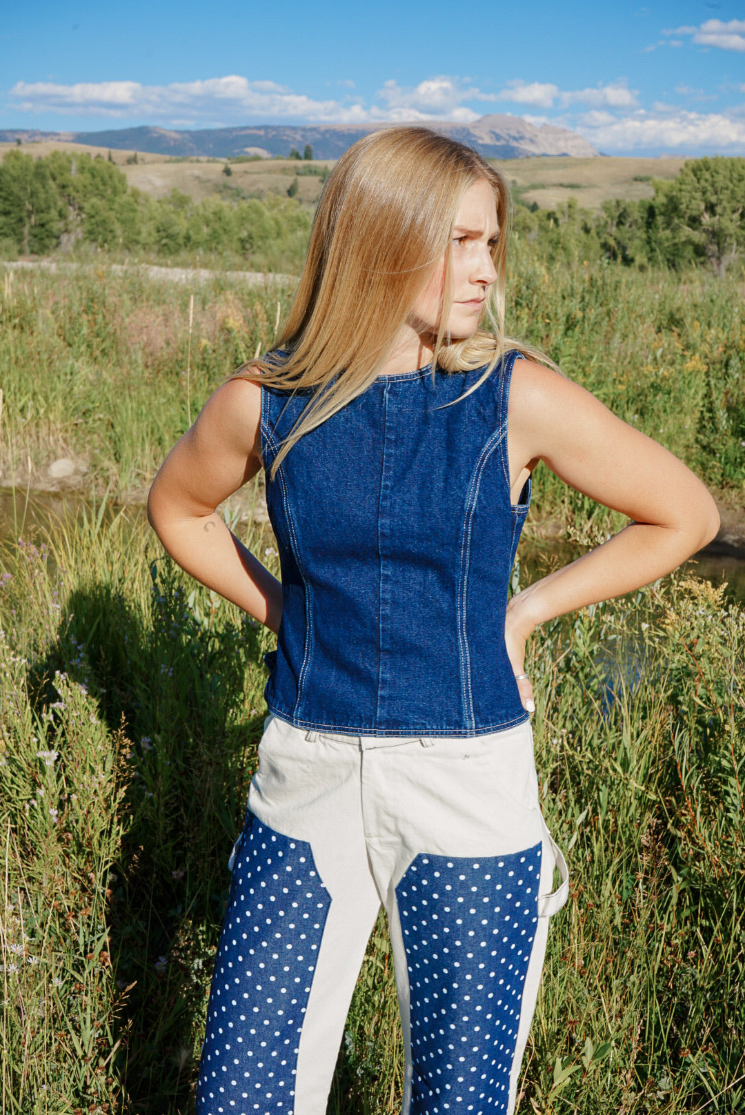 Crewneck Denim Tank