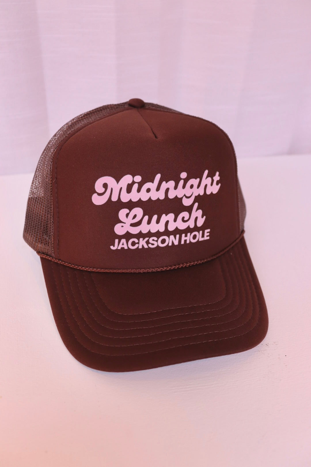 Jackson Hole Trucker Hat | Brown + Light Pink