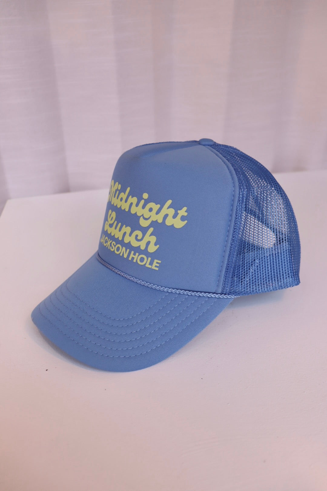 Jackson Hole Trucker Hat  Blue + Lime