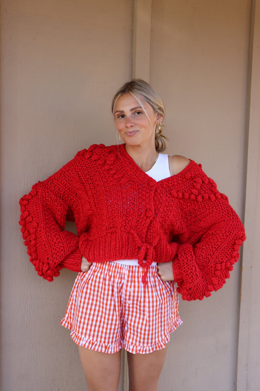 Rory Chunky Knit Sweater | Red