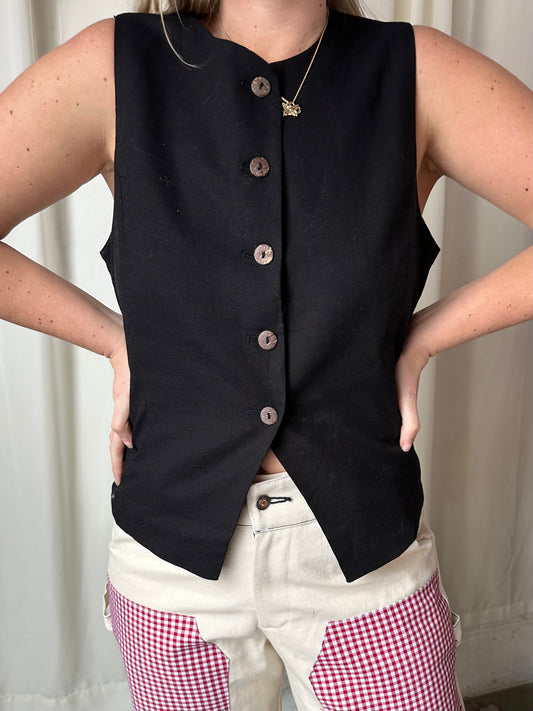 Rachel Waistcoat Tank | Black