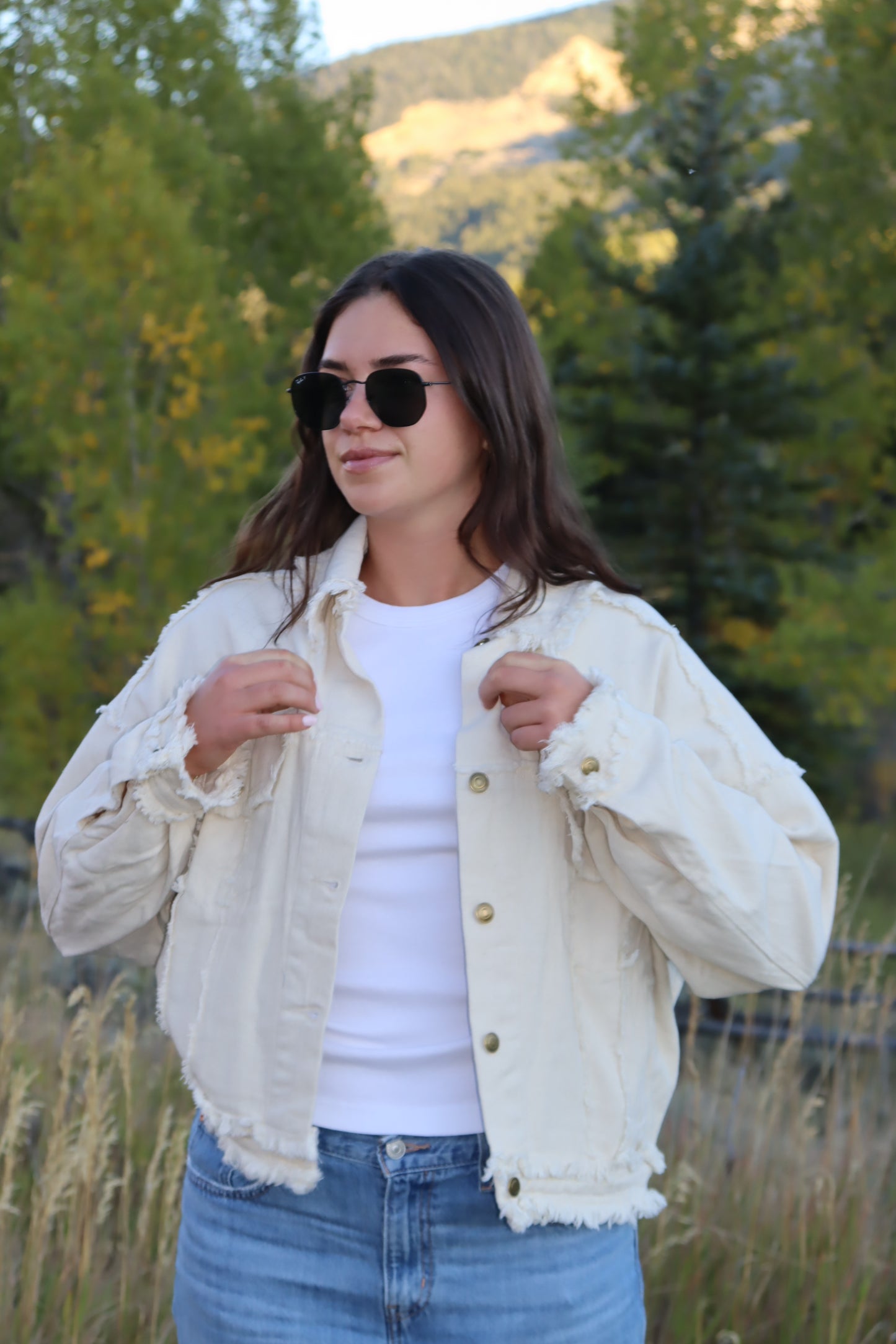 Cowboy Frayed Jacket | Oatmeal