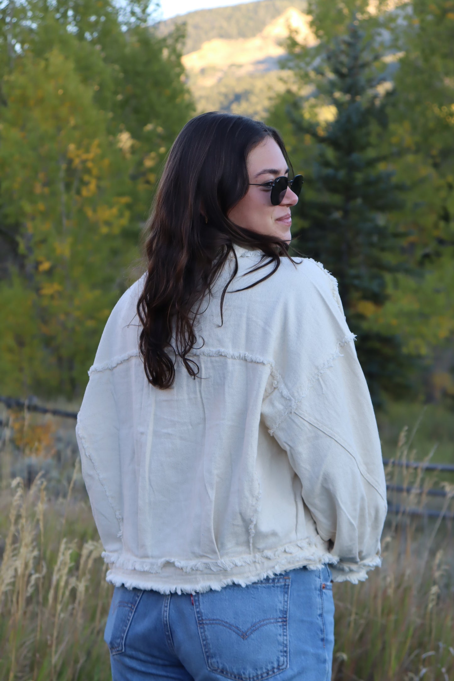 Cowboy Frayed Jacket | Oatmeal