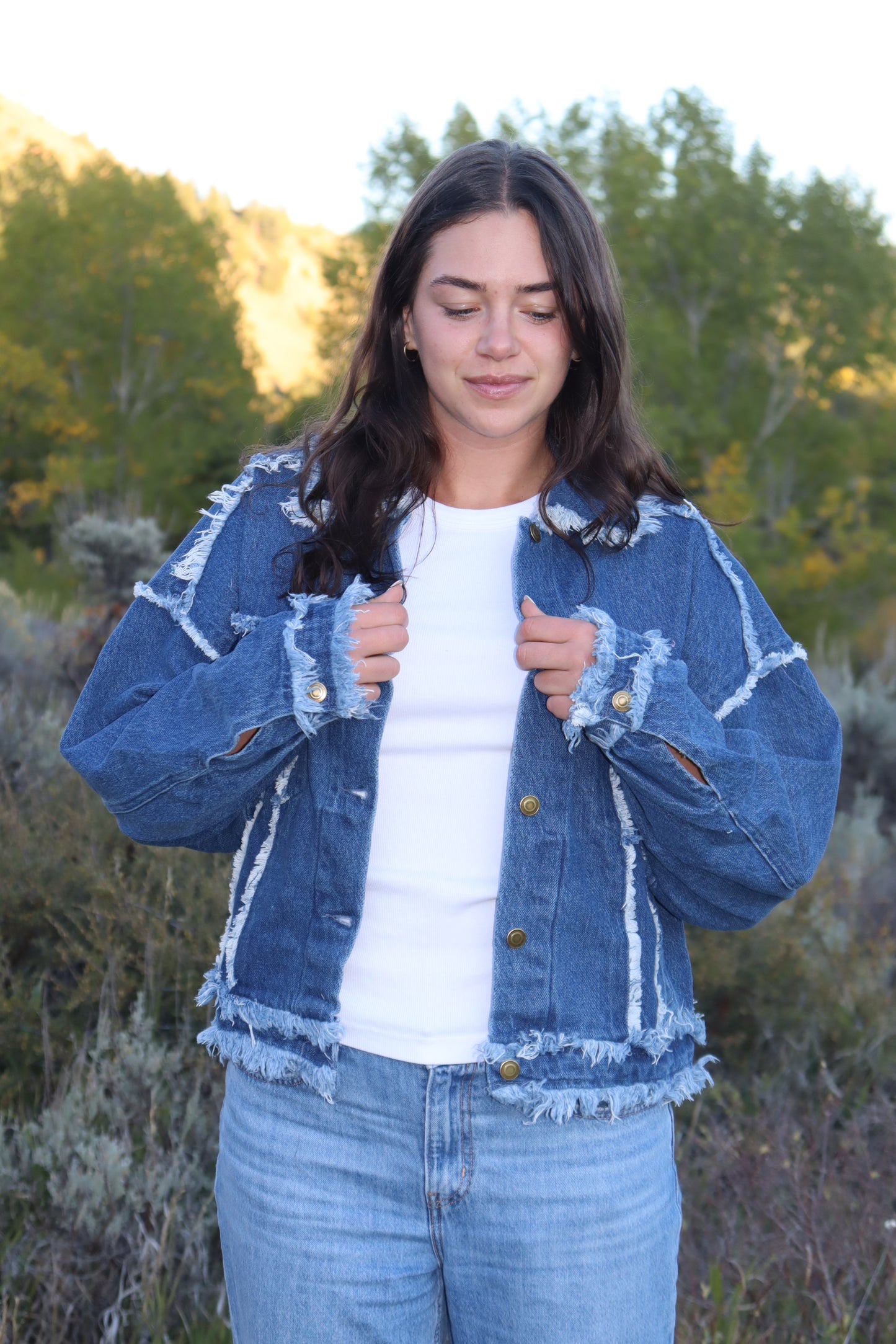 Cowboy Frayed Jacket | Denim