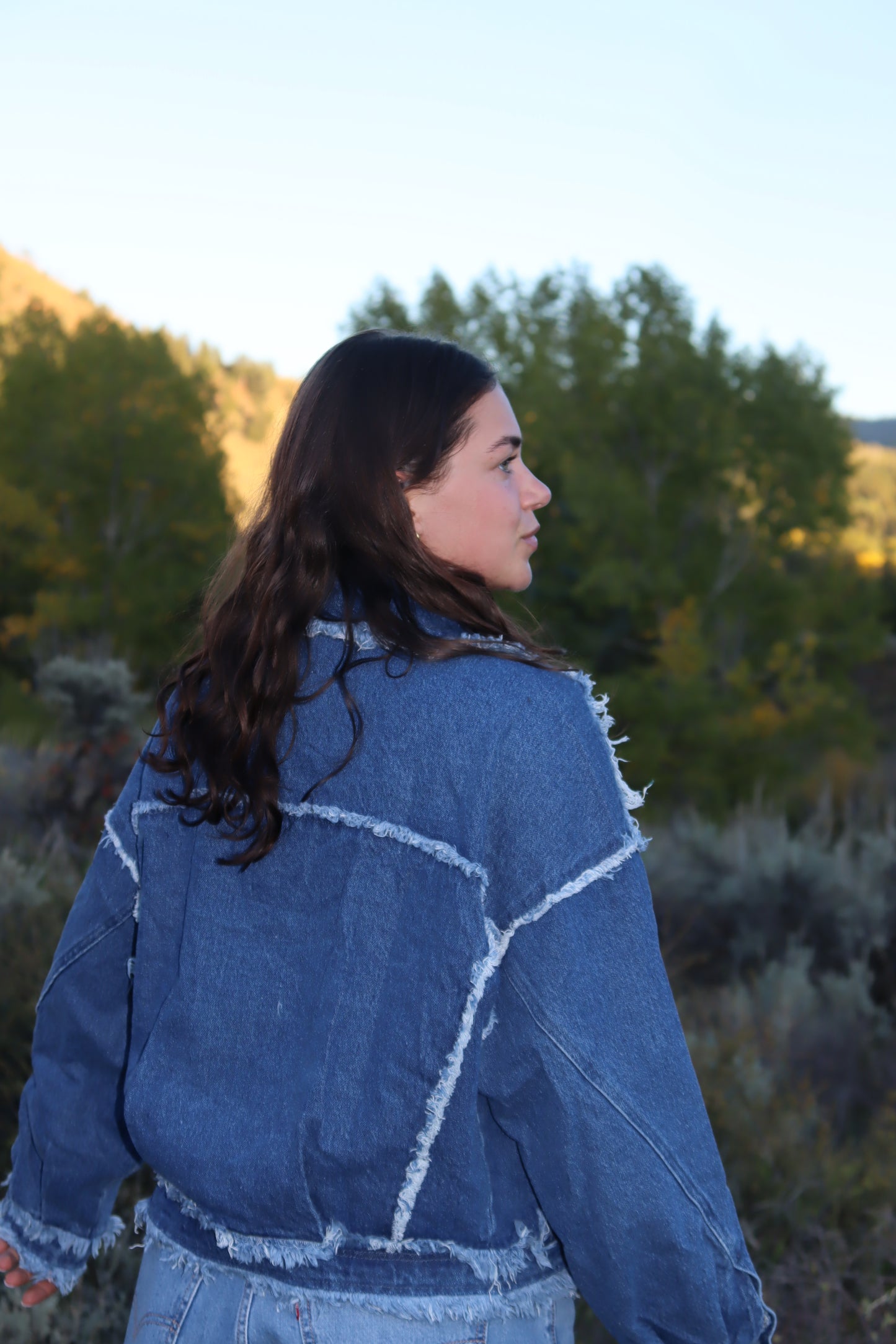 Cowboy Frayed Jacket | Denim