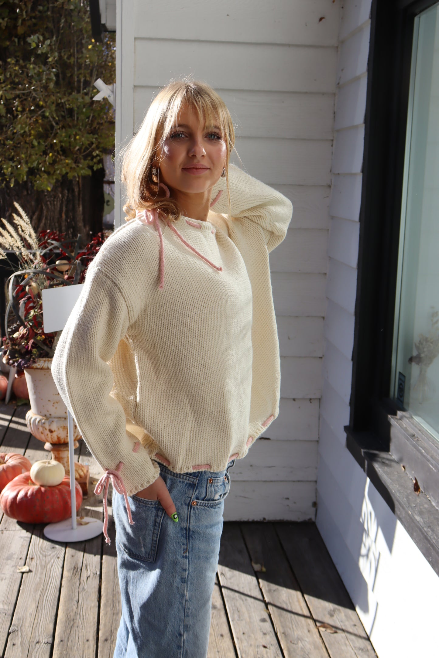 Willa Bow Sweater | Cream