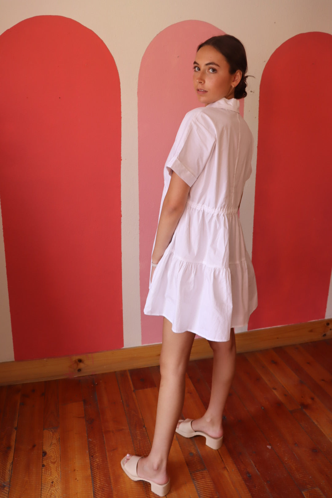 Jane Collar Dress | White