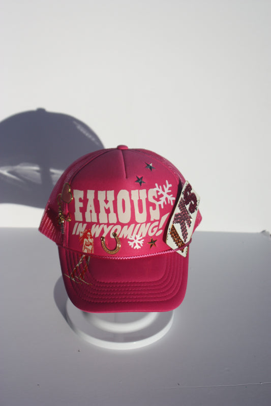 Famous in Wyoming Pink Trucker Hat