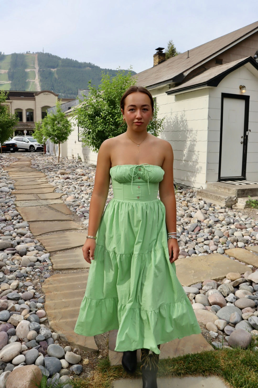 Colette Maxi Dress | Pale Lime