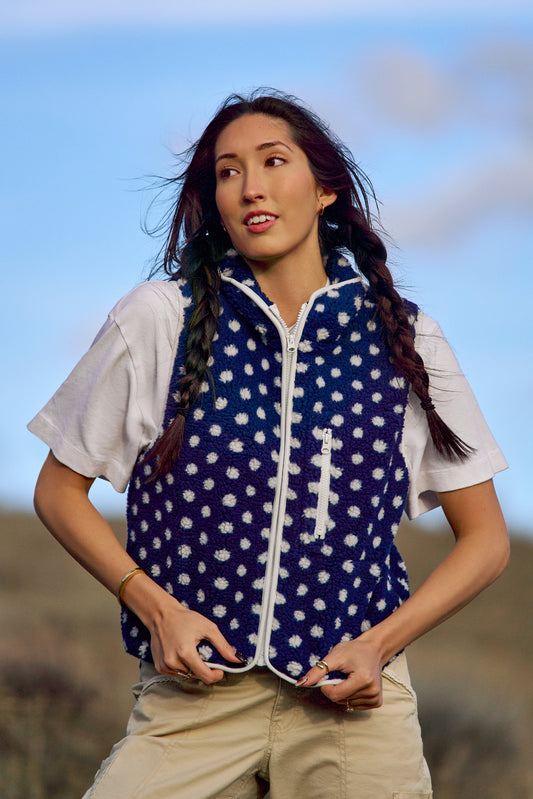 Montana Vest | Navy Dot