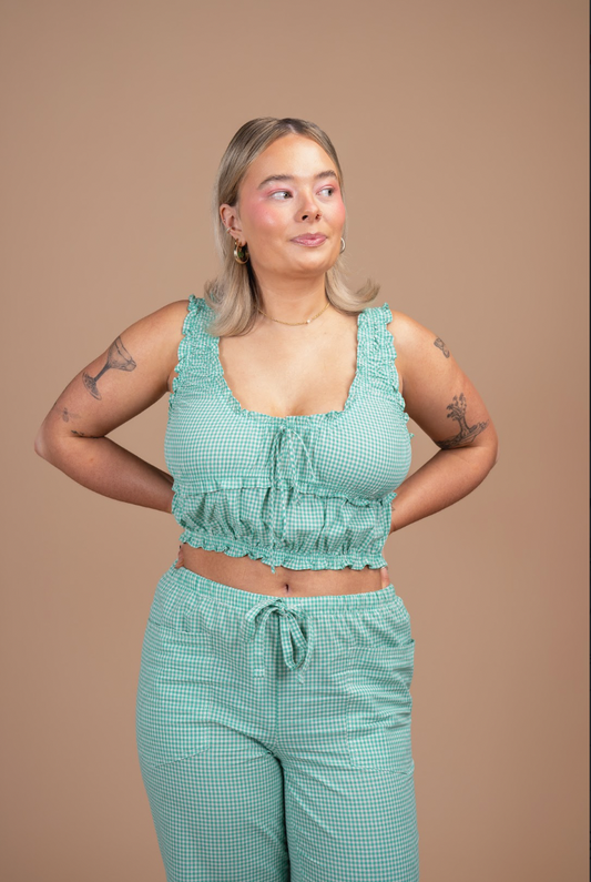 Lysa Gingham Tank | Green