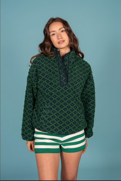 Wyoming Pullover | Navy + Green – Midnight Lunch