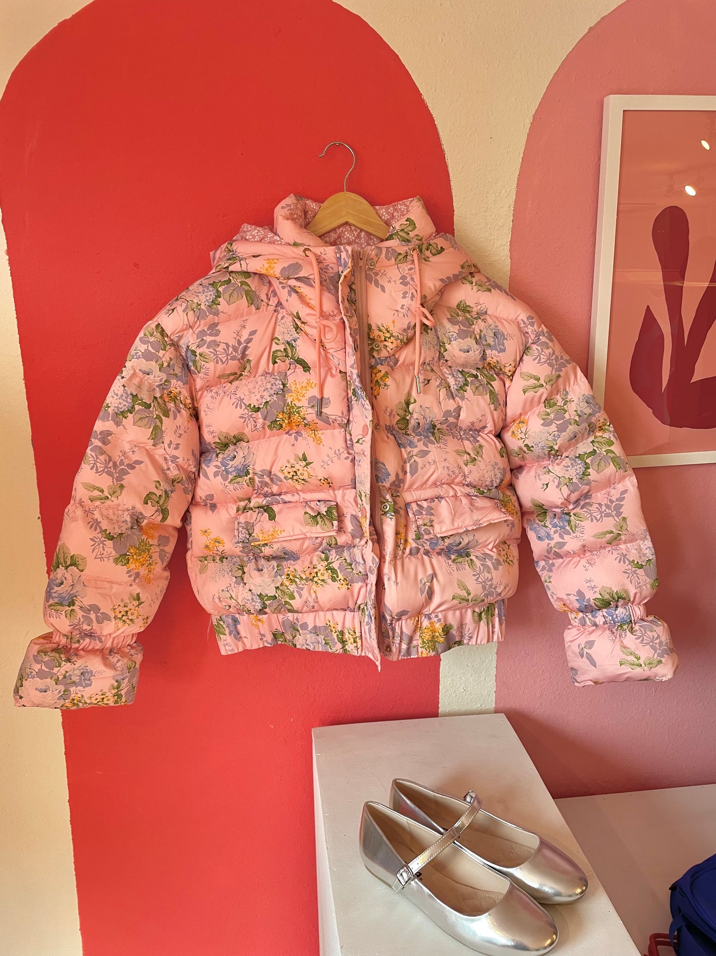 Hampton Floral Puffer Coat | Pink
