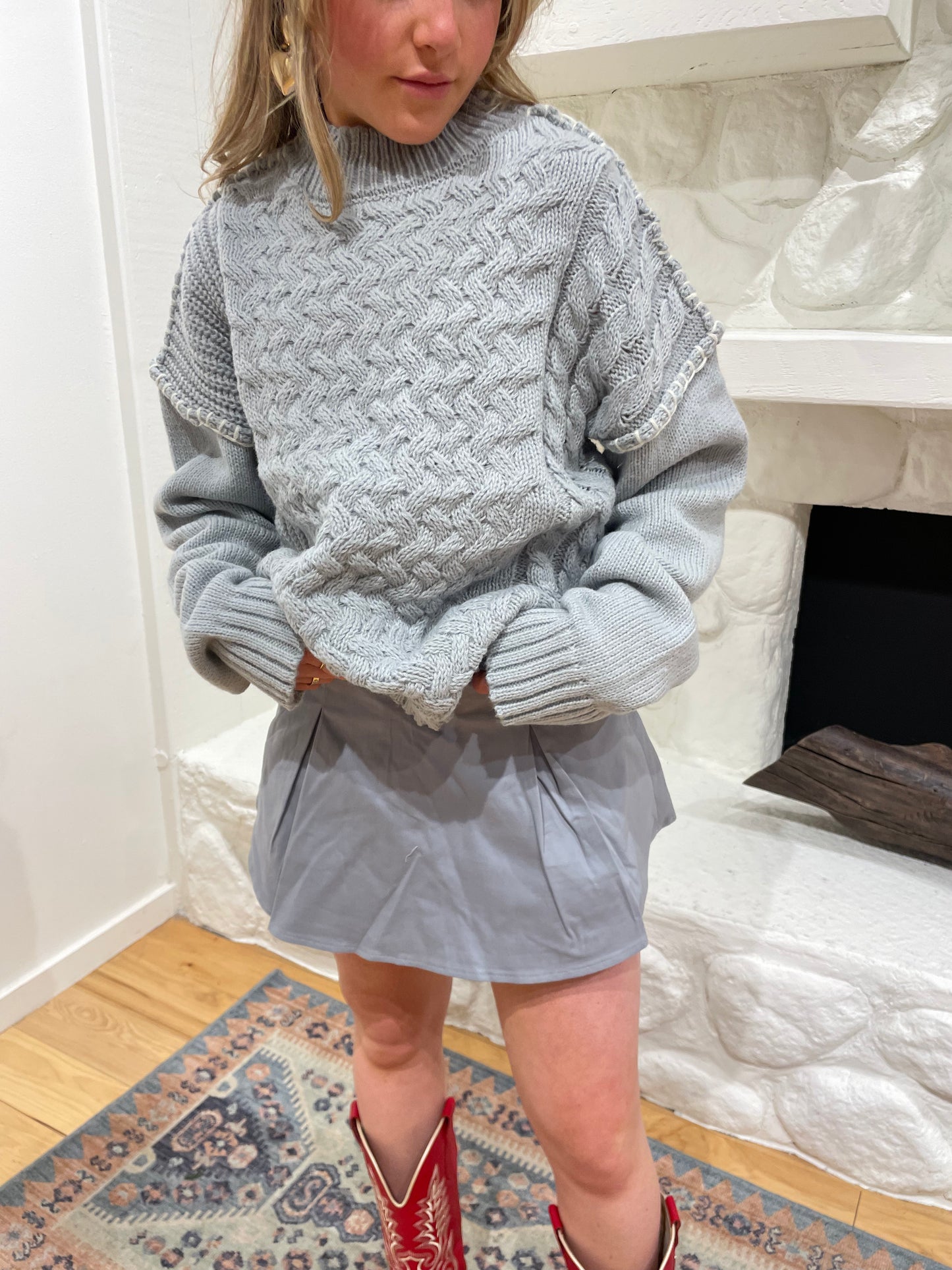 Loren Mini Skort | Steel Grey