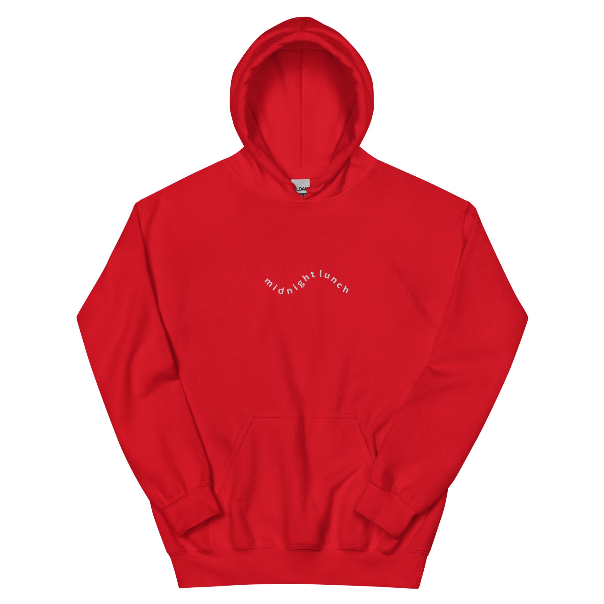 Classic Embroidered Hoodie | Red – Midnight Lunch