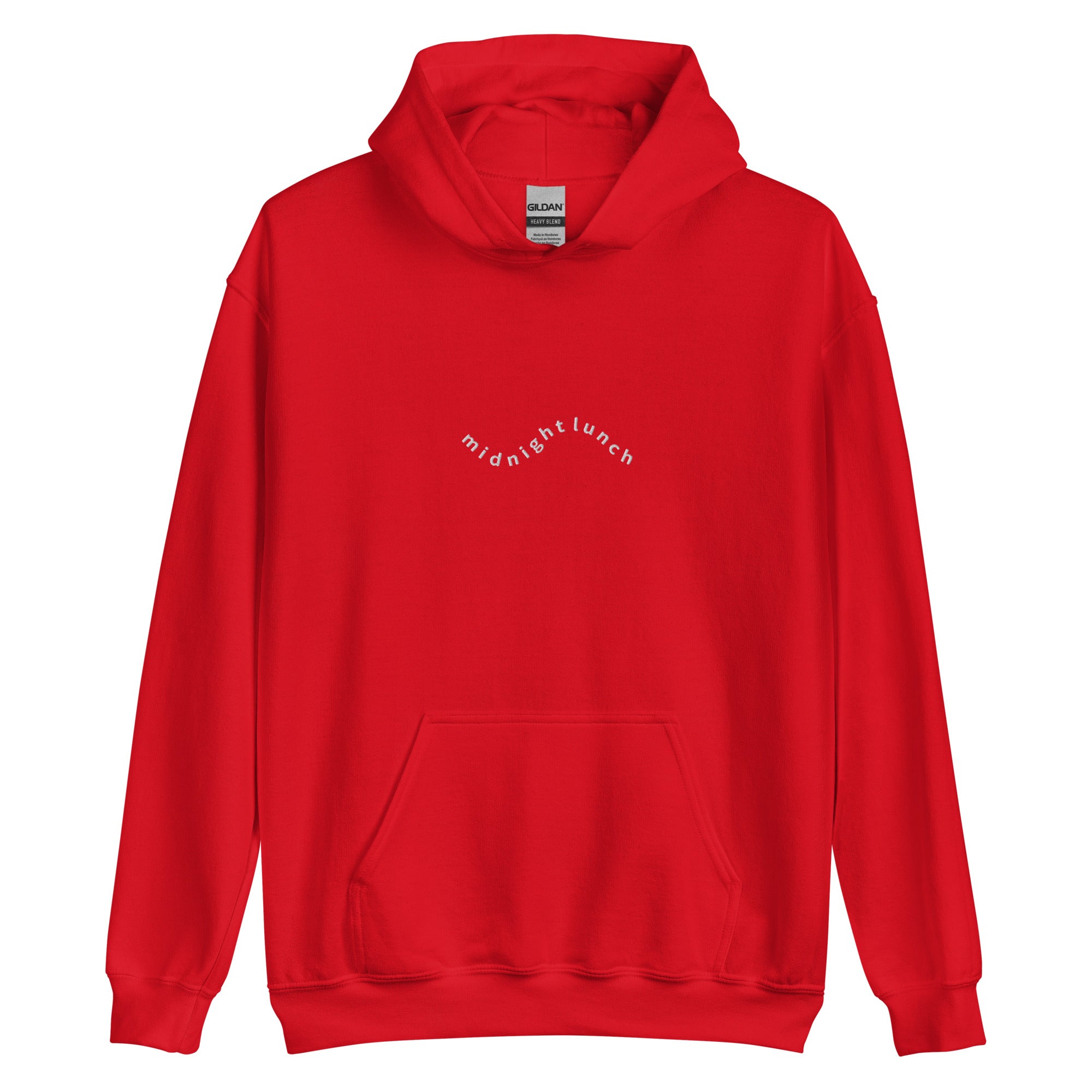 Classic Embroidered Hoodie | Red – Midnight Lunch