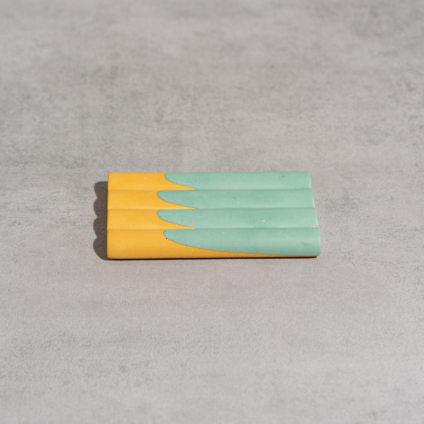 Hockney Soap Dish in Teal + Yellow