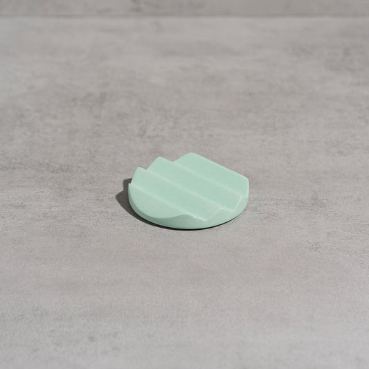 Circle Ceramic Soap Dish in Aqua