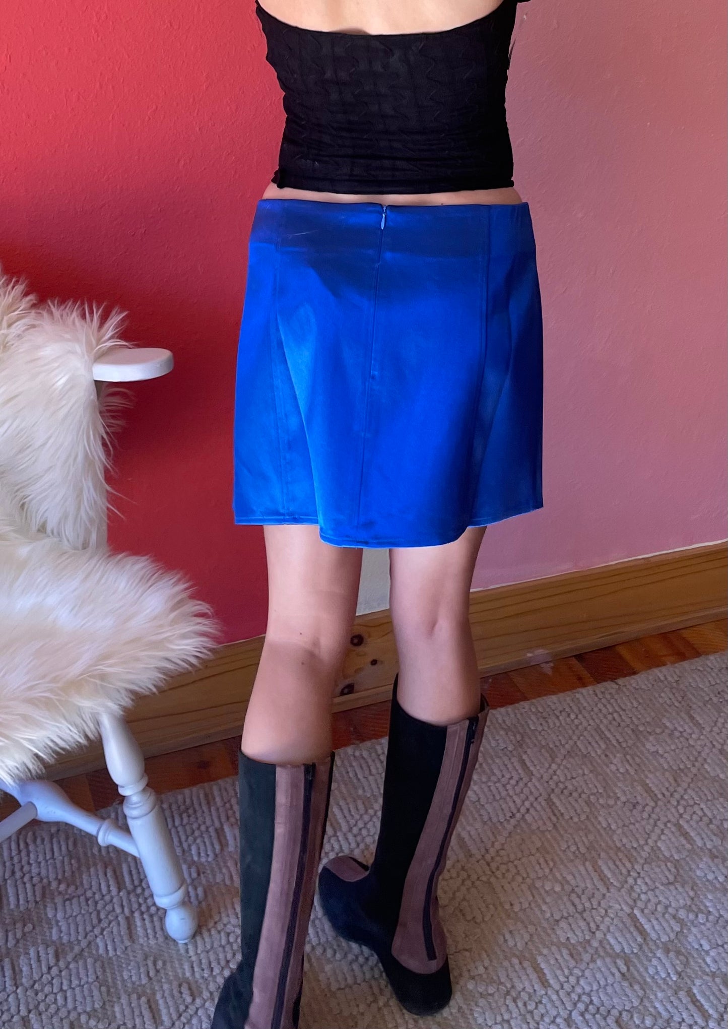 Silky Mini Skirt | Royal Blue