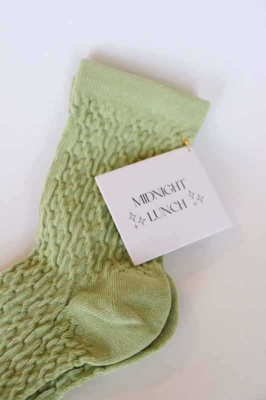 Amanda Texture Crew Socks | Green